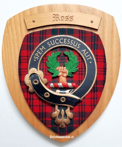 Wapenschild Ros - Spem Successus Alit, 23 x 20 cm