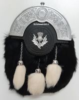 Budget Sporran Dress Zwart met witte tassels